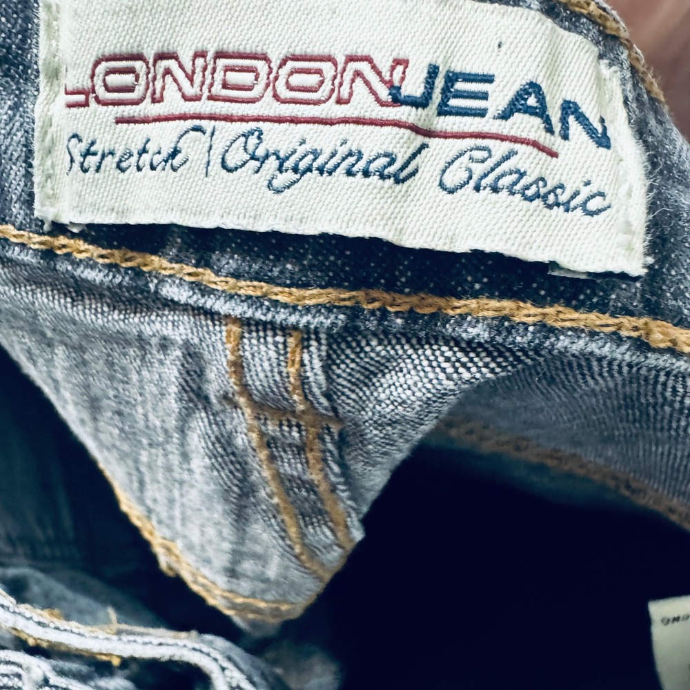 Vintage London Jean Women's Size 4 Stretch 90's Y2K Jeans Blue Cargo Original - Picture 7 of 7
